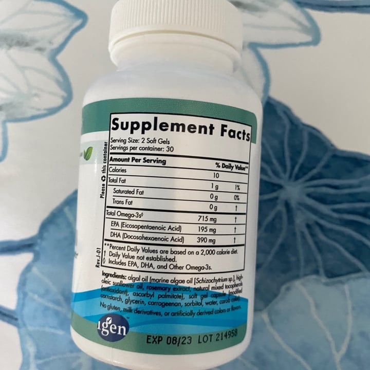 review photo of Nordic Naturals Algae Omega shared by @rootedinlove on 21 Apr 2022 - review