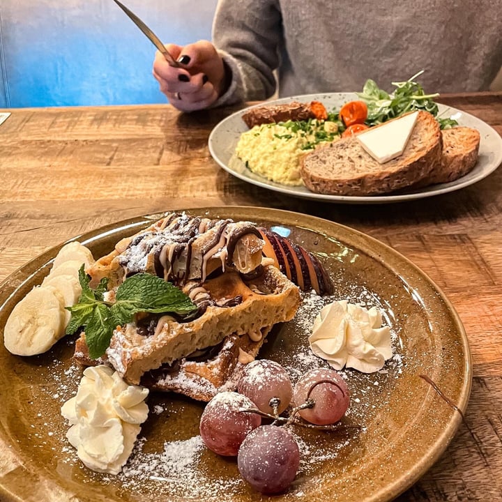 review photo of Palo Verde Bistro Waffle con crema al cioccolato shared by @domithevegan on 12 Nov 2022 - review
