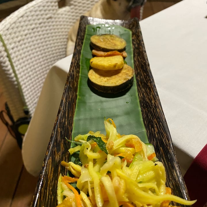 photo of Canvas & Orchids Retreat | Glamping in Cambodia mango salad with khmer herb vegetable fritter shared by @janscaz on  13 Jun 2022 - review
