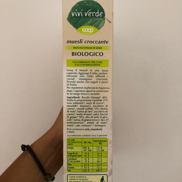 photo of Vivi Verde Coop Muesli croccante shared by @satyavegan on  11 Sep 2020 - review