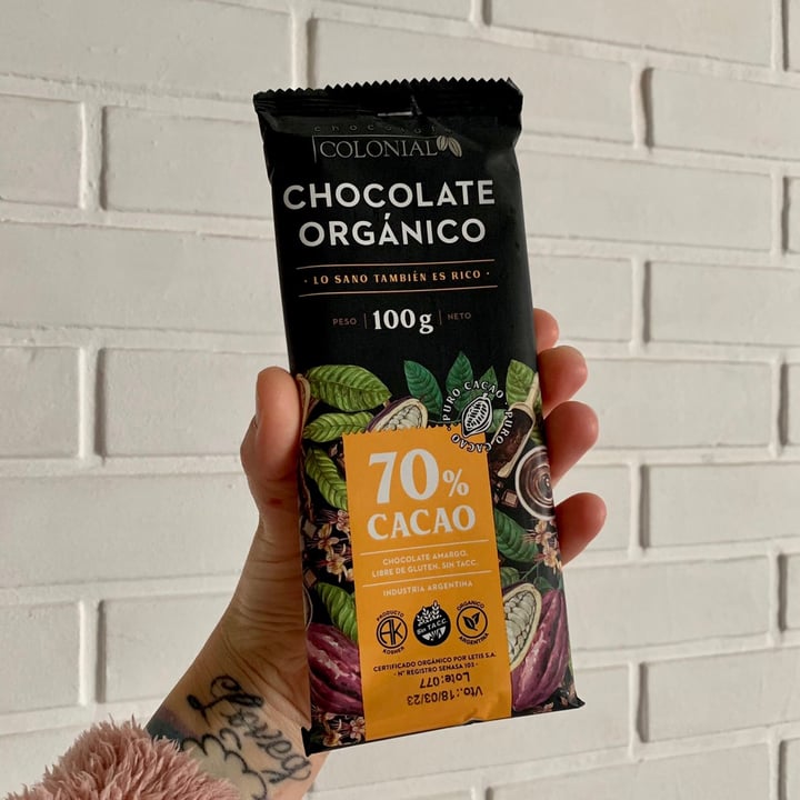 photo of Chocolate Colonial Chocolate orgánico 70% shared by @anavegar on  22 May 2022 - review