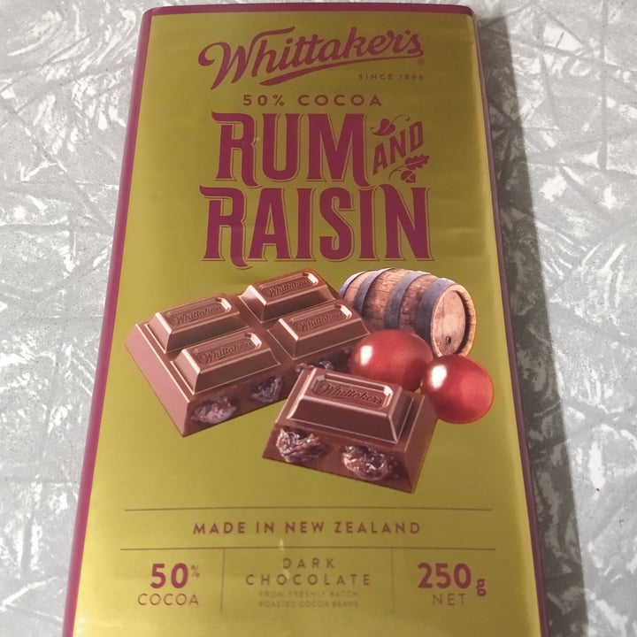photo of Whittaker's Rum & Raisin shared by @caromartinis on  11 Apr 2021 - review