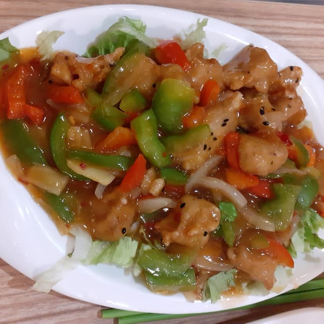 菜肴“"Poulet" caramélized au ginger”的照片