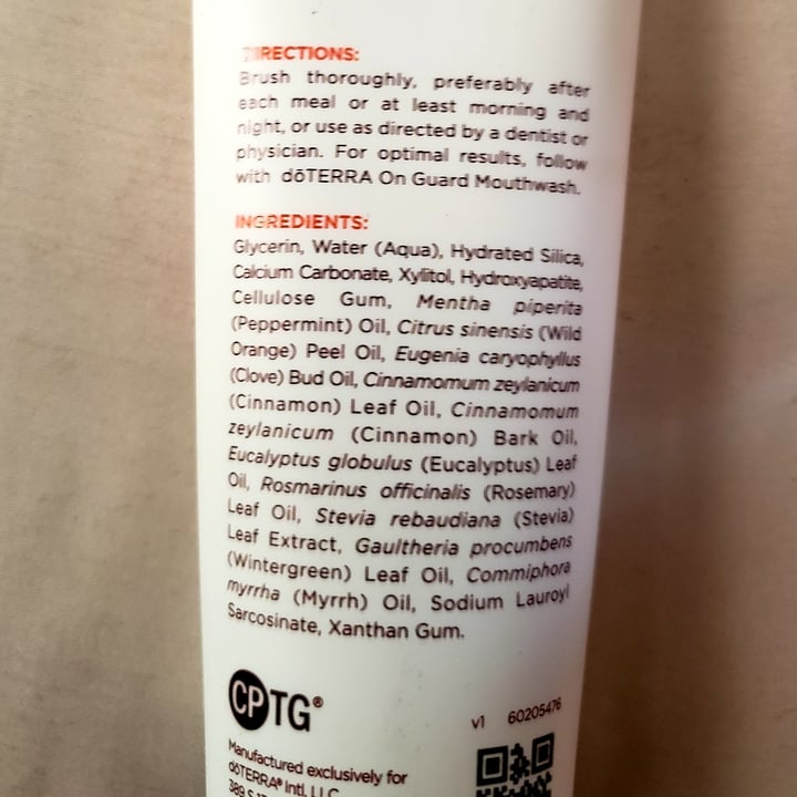 photo of dōTERRA on guard toothpaste shared by @calamitytam68 on  19 May 2022 - review