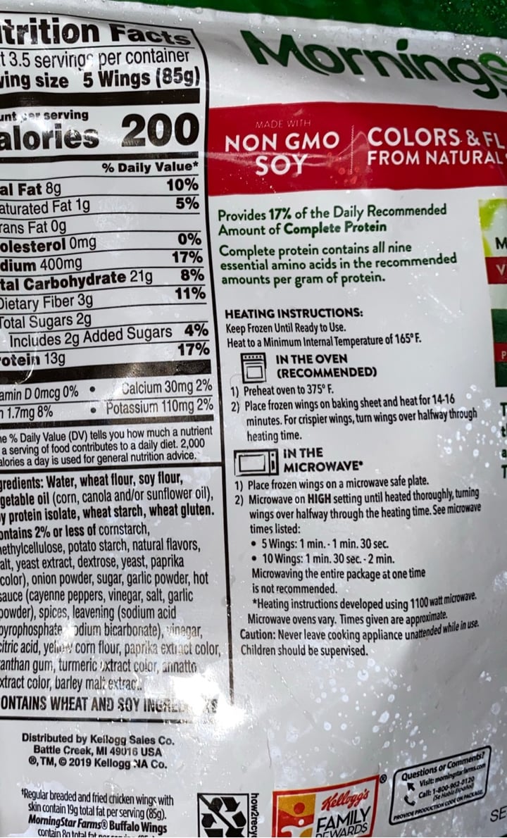 review photo of MorningStar Farms Veggitizers Veggie Buffalo Wings shared by @elexis on 11 Sep 2020 - review