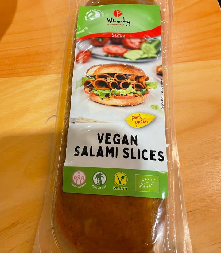 Wheaty vegan salami slices Review | abillion