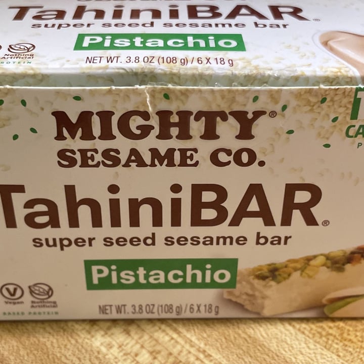 photo of Mighty Sesame Co. Tahinibar (Pistachio) shared by @vegasvegan1310 on  21 Apr 2022 - review