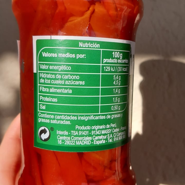 photo of Carrefour Pimientos de Piquillo en rodajas shared by @criisfdez on  18 Dec 2021 - review