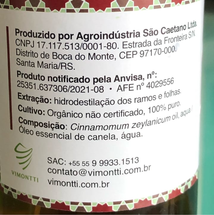 photo of Vimontti Hidrolato de Canela shared by @kellychris on  06 Jun 2022 - review