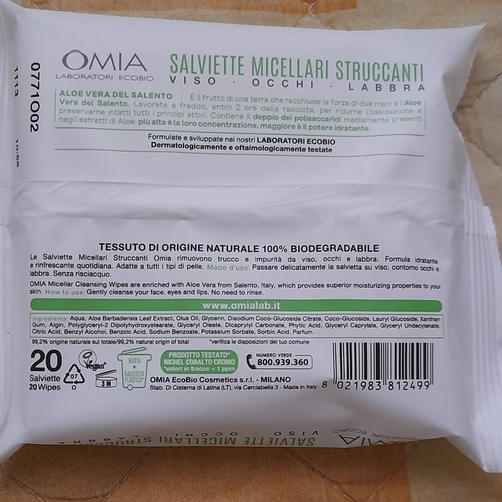 photo of Omia Laboratoires Salviette micellari shared by @elenature87 on  12 Jul 2021 - review