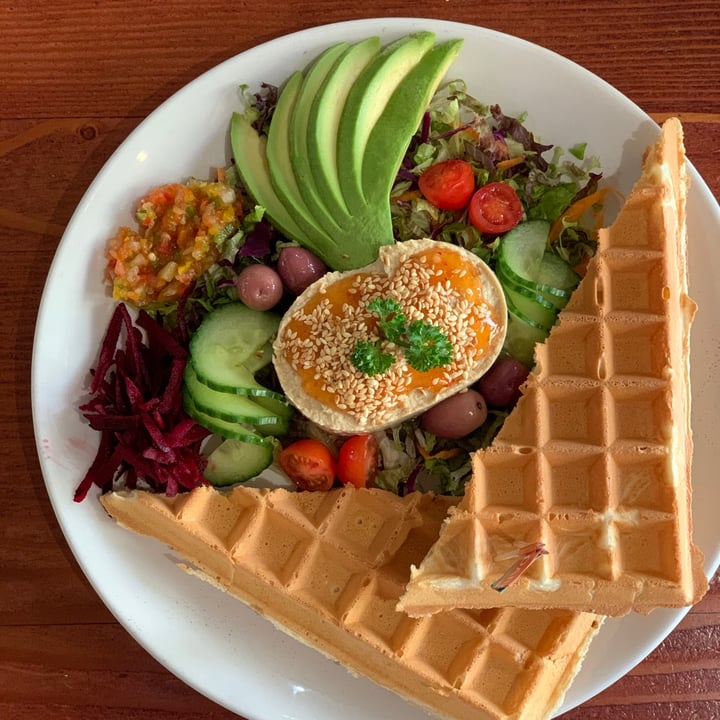 photo of The Waffle House Hummus and avo waffle shared by @theycallmelynsey on  25 Jul 2020 - review