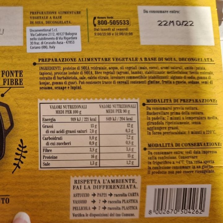 review photo of Unconventional Salsicce Vegetali shared by @robeart on 22 Oct 2022 - review