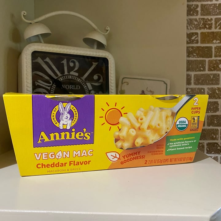 photo of Annie’s Organic Vegan Mac Cheddar Flavor shared by @yarilovezzucchini on  03 Jun 2022 - review