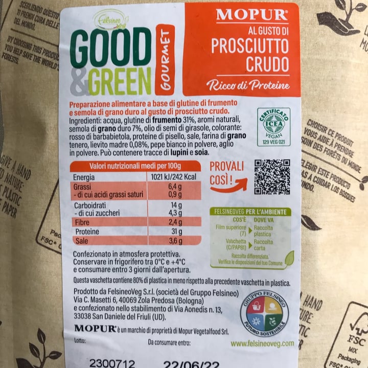 photo of Good & Green Affettato vegetale al prosciutto crudo shared by @valemontagna on  13 Apr 2022 - review