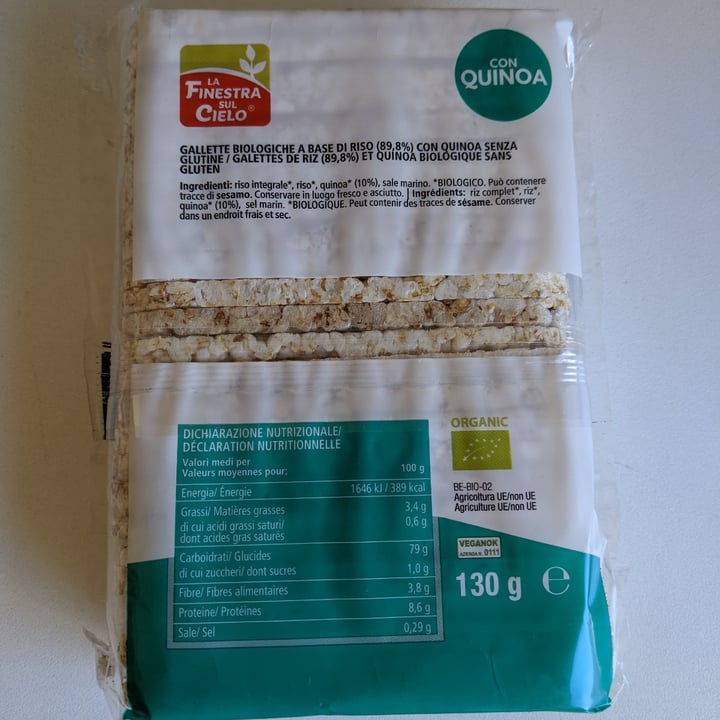 photo of La Finestra Sul Cielo Gallette soffiate riso quinoa shared by @lucaleonardini on  12 Jul 2020 - review