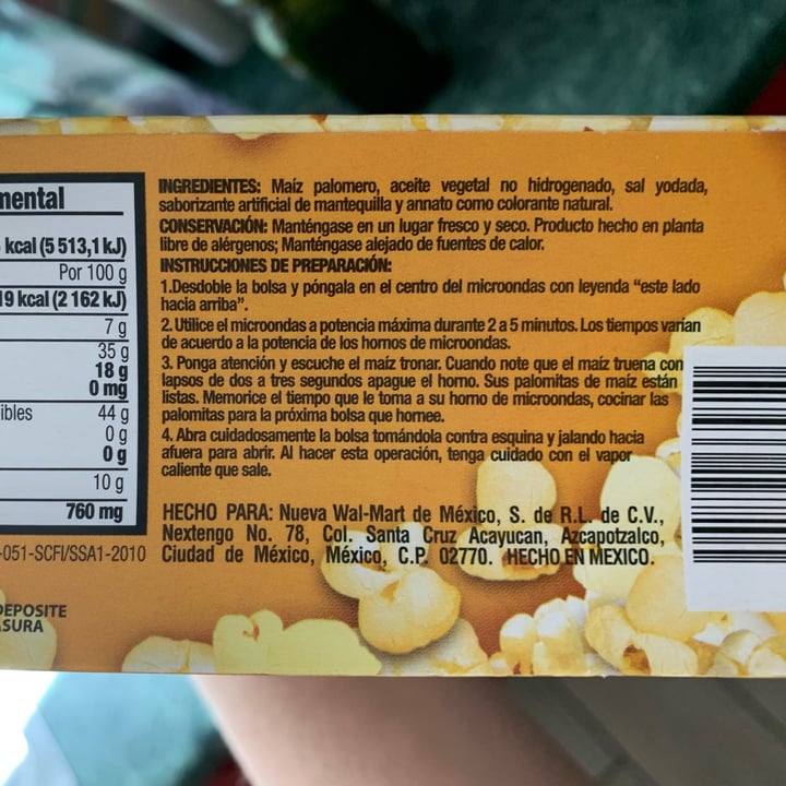 photo of Great Value  palomitas de mantequilla shared by @taide on  03 Jul 2022 - review