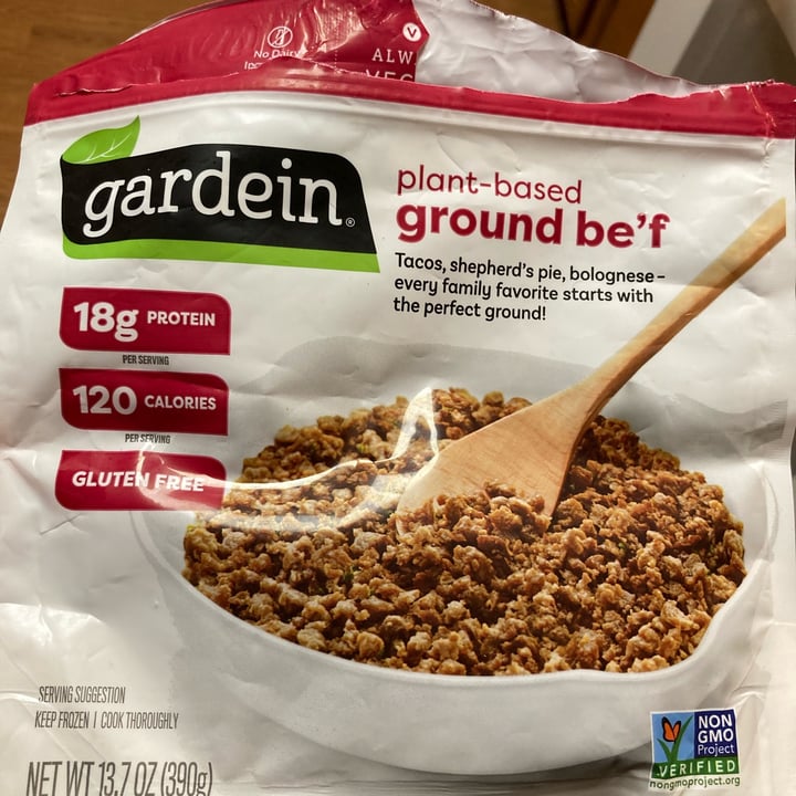photo of Gardein Beefless ground shared by @jlnomeatplease on  13 May 2022 - review