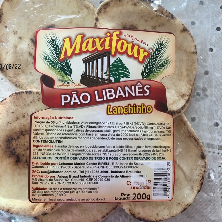 photo of Maxifour pão libanês shared by @angelabertolini1 on  28 Jul 2022 - review