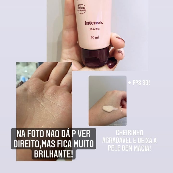 review photo of O Boticário creme com glitter shared by @natcch on 11 Jul 2021 - review