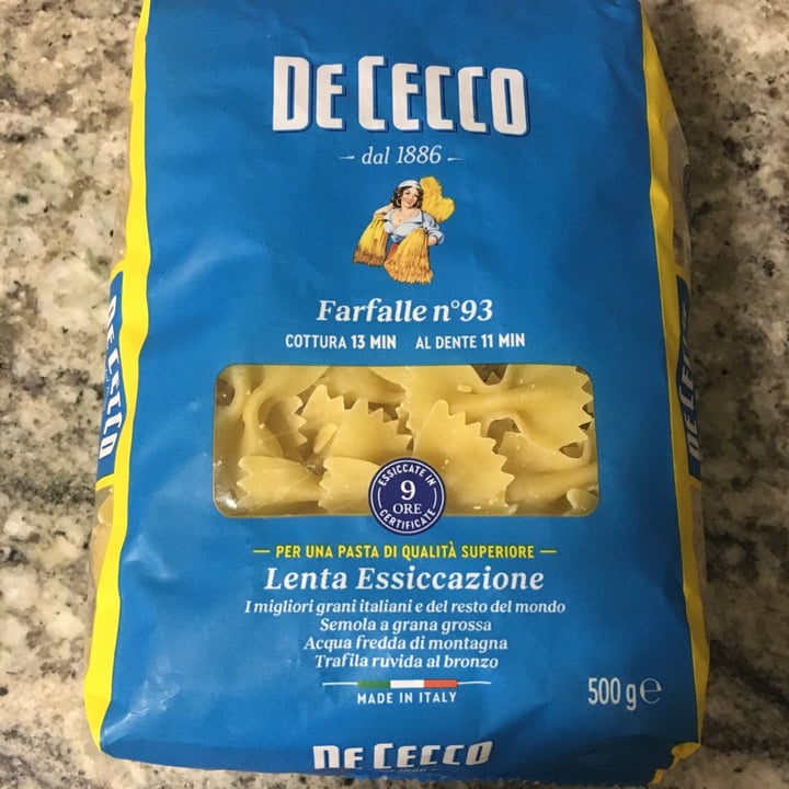 photo of De cecco Farfalle n. 93 shared by @vimauro on  26 Aug 2022 - review