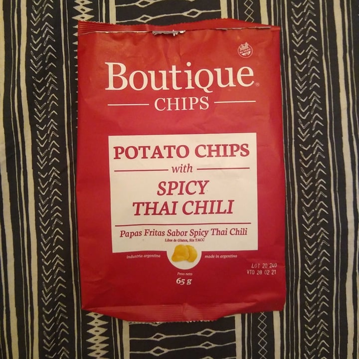 photo of Boutique Chips Company Papas Fritas Spicy  Thai Chili shared by @marianvegan on  03 Nov 2020 - review