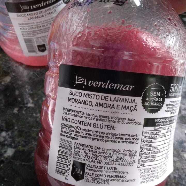 review photo of Verdemar Suco Misto Laranja, Morango, Amora e Maçã shared by @sorayafontes on 16 Oct 2022 - review