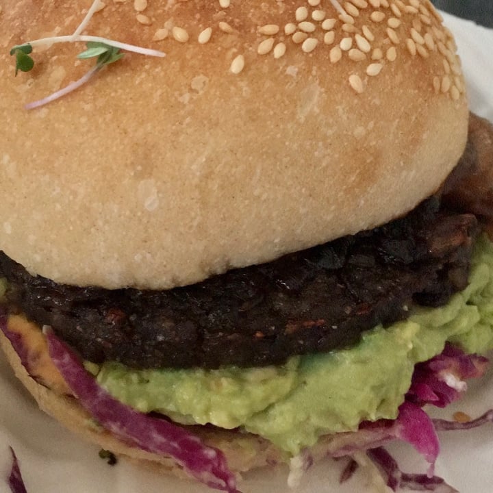 photo of Harvest Cafe Lentil & Mushroom Burger shared by @annabrooke on  30 Jun 2021 - review