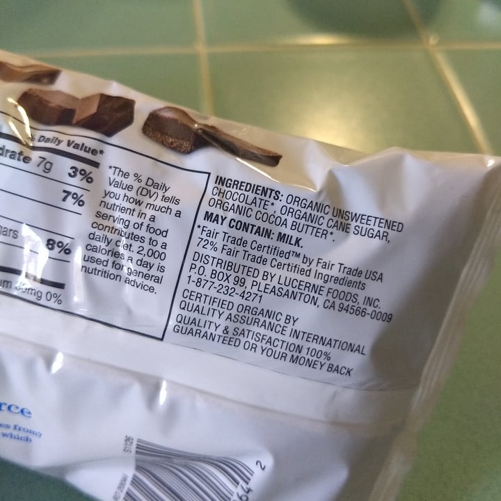 photo of O Organics Organic Bittersweet Chocolate chunks 72% cacao shared by @pinpanpot on  24 Oct 2020 - review