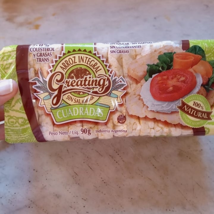 photo of Greating Galletas de arroz integral livianas con sal shared by @mausivegana on  26 Aug 2020 - review