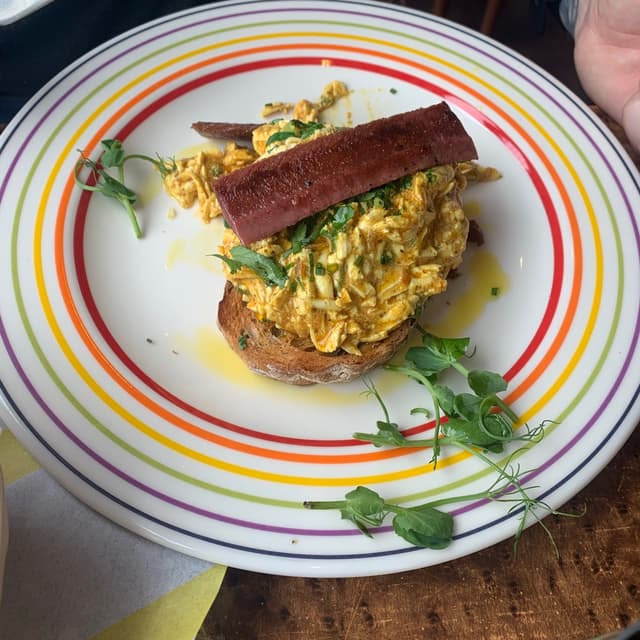 Photo of the dish “Vegan Scrambled Tofu With Vegan Bacon”