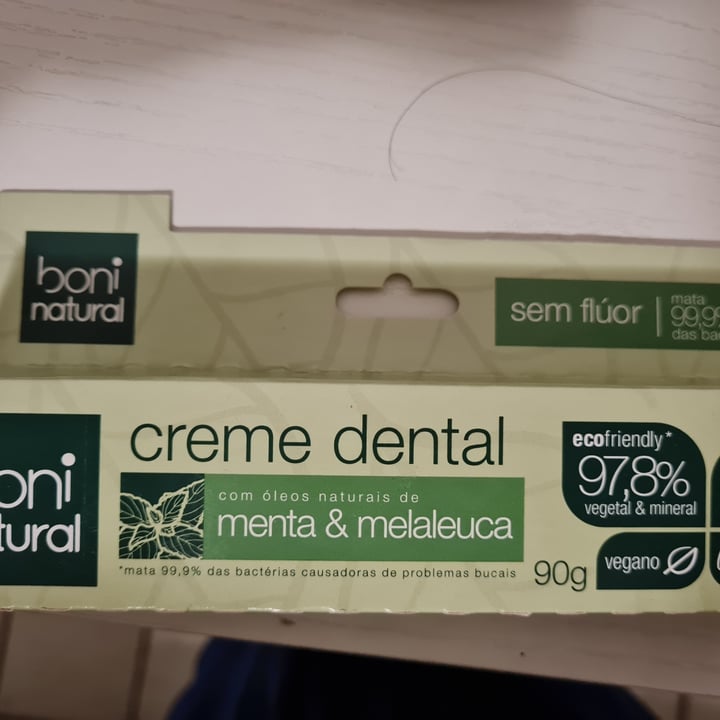 review photo of Boni natural Creme Dental Menta & Melaleuca shared by @rosangeladelmar on 27 Apr 2022 - review
