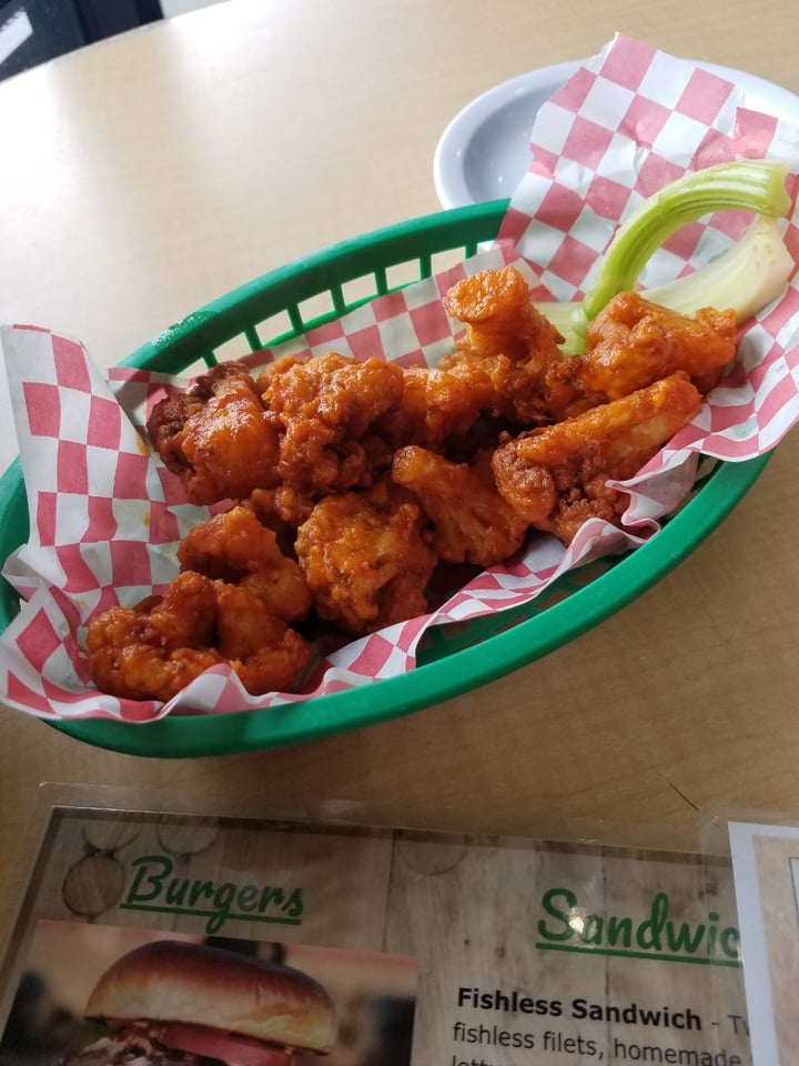 review photo of Green Vegetarian Cuisine Buffalo Cauliflower Wings shared by @pennypower on 03 Feb 2019 - review