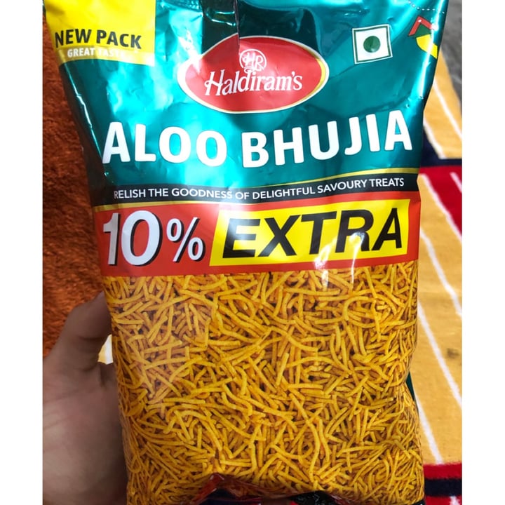 photo of Haldiram’s Aloo Bhujiya shared by @vegankaran on  24 Feb 2022 - review