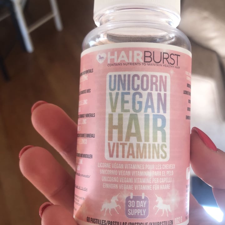 photo of Hairburst Unicorn vegan hair vitamins shared by @michelaseminara on  18 Apr 2022 - review