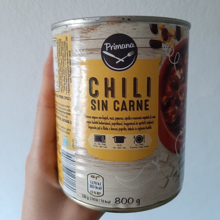 photo of Primana Chili Sin Carne shared by @annachiodo on  15 Jul 2022 - review