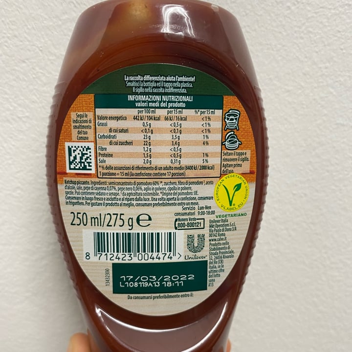 review photo of Calvé Ketchup piccante shared by @fra94 on 02 Dec 2021 - review