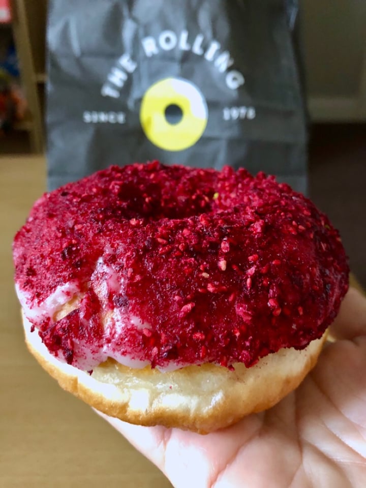 photo of The Rolling Donut Vanilla glaze with raspberry donut shared by @annemarie on  08 Jan 2019 - review