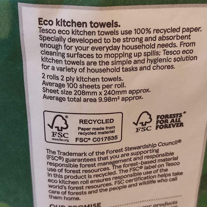 photo of Teaco Recycled kitchen towel Teaco Recycled Eco Kitchen Towel shared by @tuscanvegan on  28 Dec 2021 - review