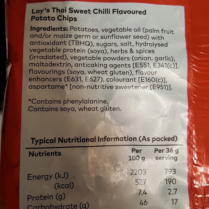 photo of Lay's Potato Chips Thai Sweet Chili Flavour shared by @hippiegirl on  16 May 2020 - review
