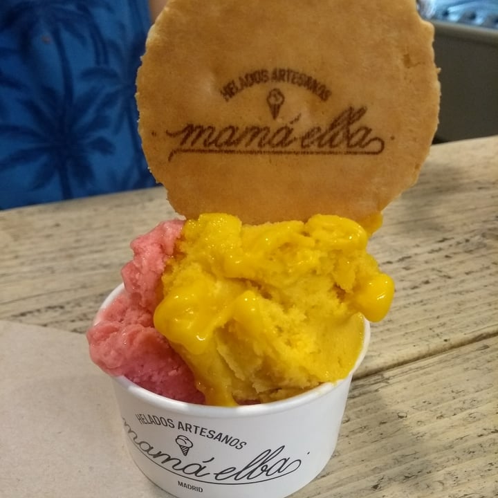 review photo of Mamá Elba Heladería Helado vegano de frambuesa y mango shared by @maryflosh on 07 Aug 2021 - review
