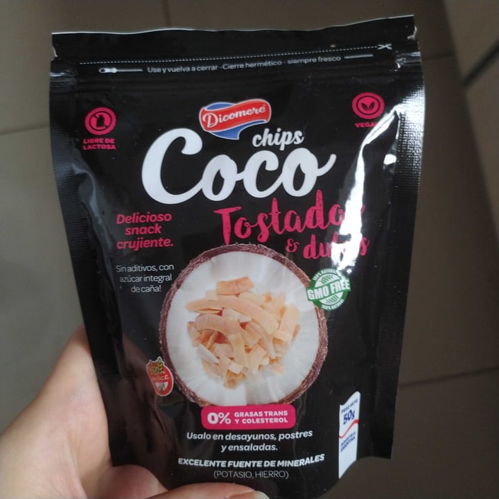 photo of Dicomere Chips de coco con azucar shared by @thinkveggie on  19 Dec 2020 - review