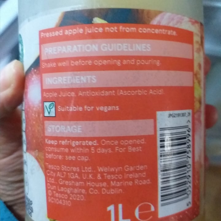 photo of Tesco Apple juice 100% pressed shared by @jk13 on  26 Aug 2022 - review