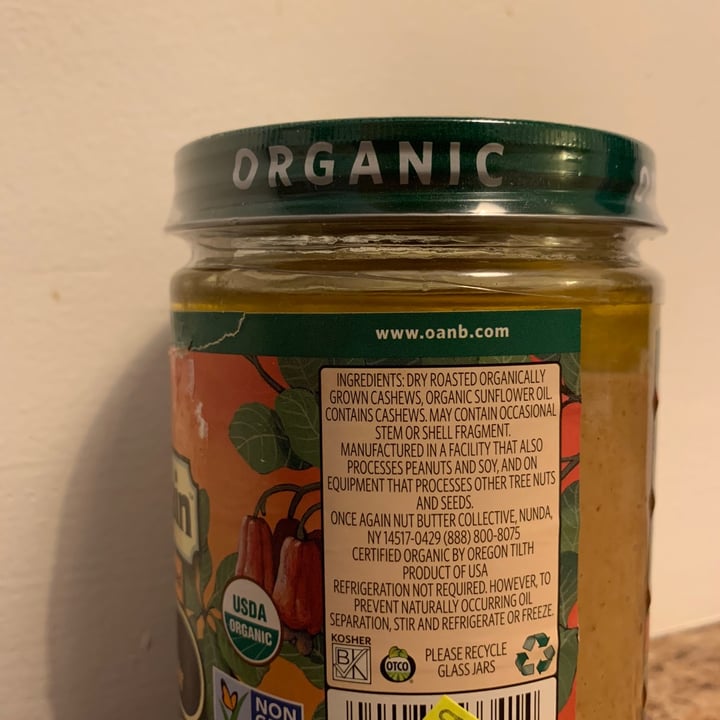 photo of Once Again Organic Creamy Cashew Butter shared by @liamhenneberry on  29 Apr 2020 - review