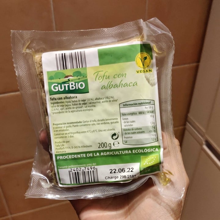 photo of GutBio Tofu con Albahaca shared by @verolero on  10 Dec 2021 - review