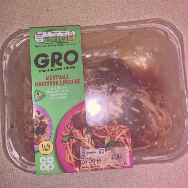 photo of GRO Meatball Marinara Linguine shared by @freyatiarna on  08 Sep 2022 - review