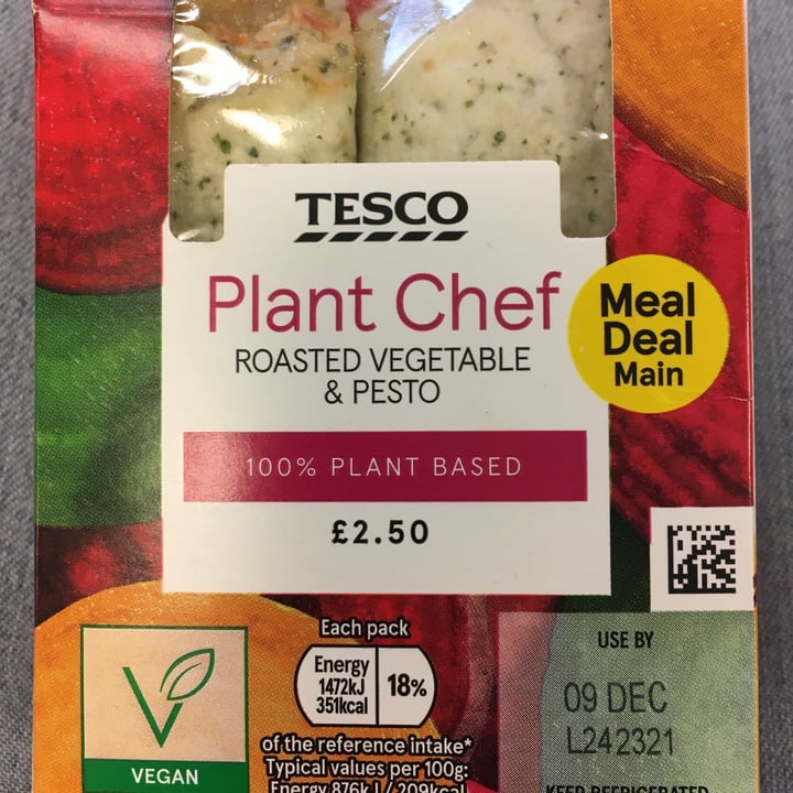 photo of Tesco Plant Chef Roasted vegetable and pesto wrap shared by @missykab on  10 Dec 2020 - review