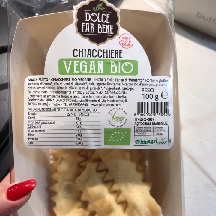 photo of Dolce far bene Chiacchiere vegan bio shared by @rebeljana on  18 Jan 2021 - review