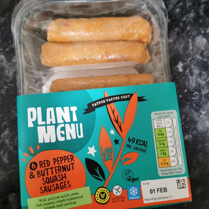 photo of Plant Menu Red pepper & butternut squash sausages shared by @dhanipatel on  01 Feb 2021 - review