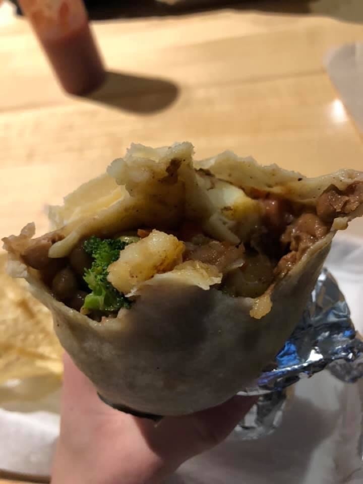 photo of Bell Street Burritos Potato, Broccoli, and Green Chiles Burrito (no cheese) shared by @rebeccaentrekin on  27 Feb 2020 - review