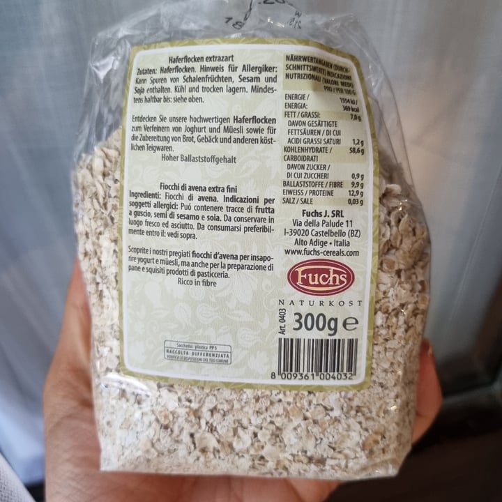 photo of Fuchs Naturkost Fiocchi di avena extra fini shared by @fraveg on  15 Sep 2022 - review
